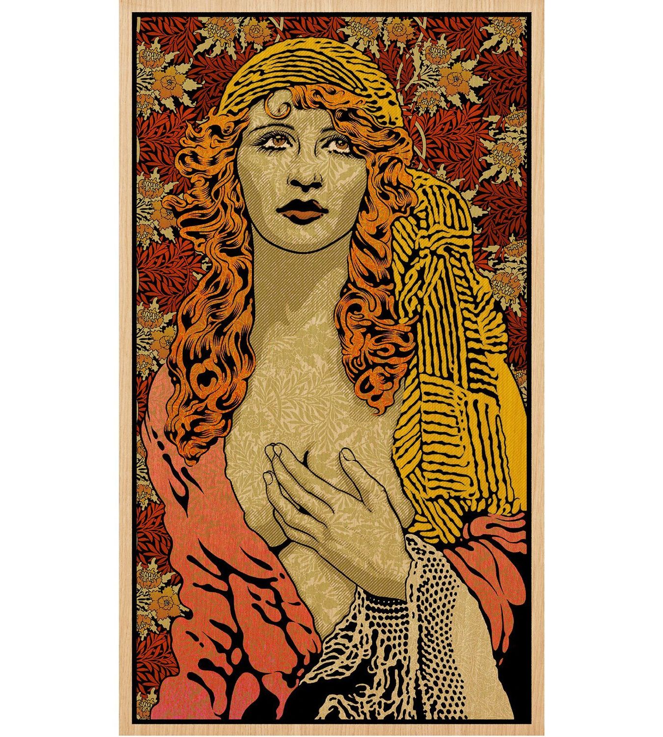 Tableau de CHUCK SPERRY a pour titre MAGDALENA WOOD PANEL style expo chuck dim : CHUCK SPERRYprix:2150