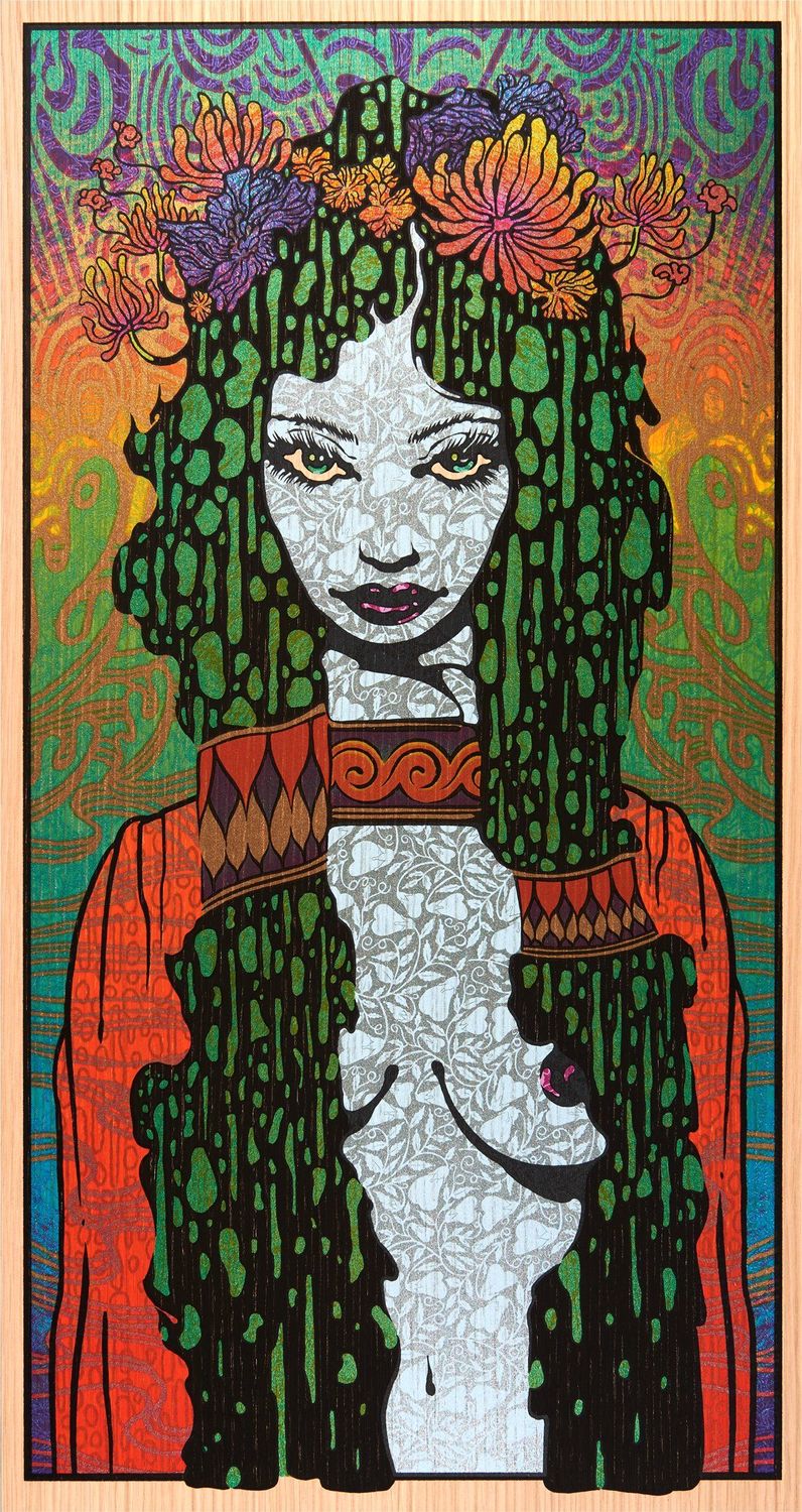 Tableau de CHUCK SPERRY a pour titre SIREN WOOD PANEL style expo chuck dim : CHUCK SPERRYprix:3400