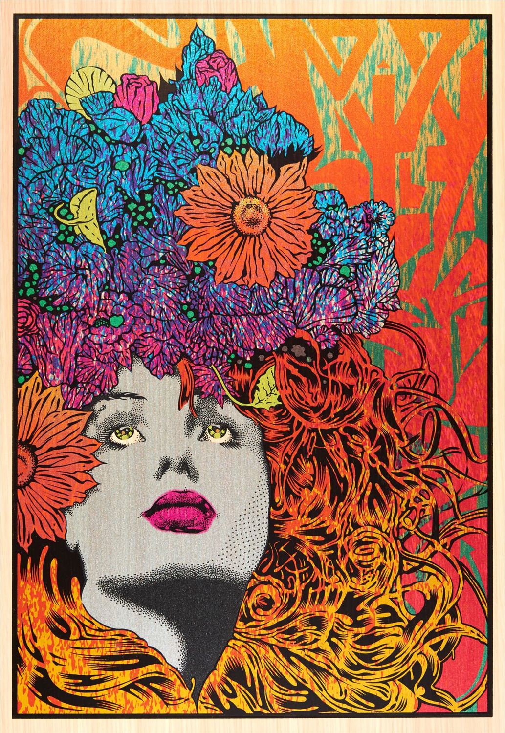 Tableau de CHUCK SPERRY a pour titre MNEMOSYNE WOOD PANEL style expo chuck dim : CHUCK SPERRYprix:2500