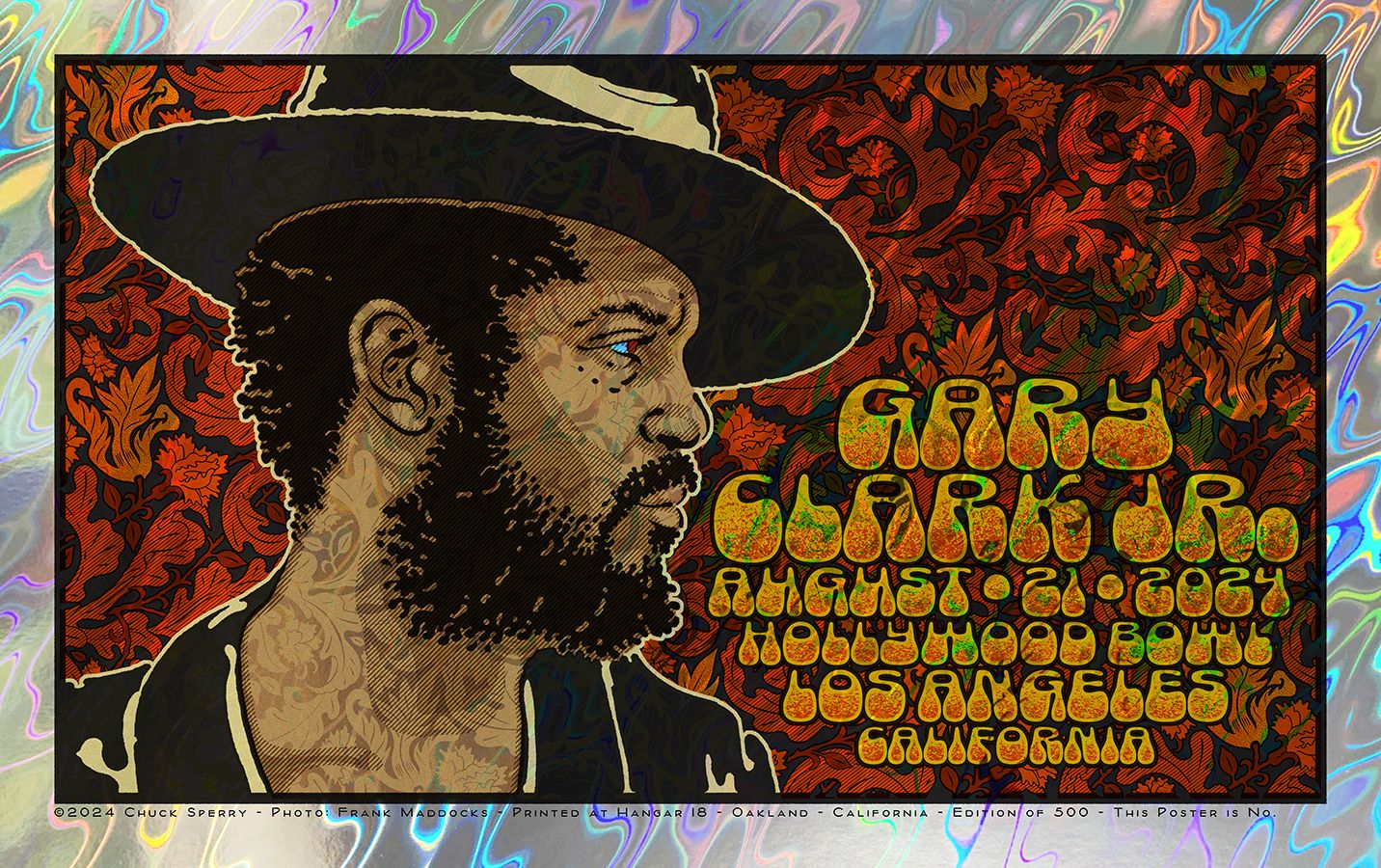 Editions d'art de CHUCK SPERRY a pour titre GARY CLARK Jr. HOLLYWOOD BOWL LAVA style figuratif dim : CHUCK SPERRYprix:400