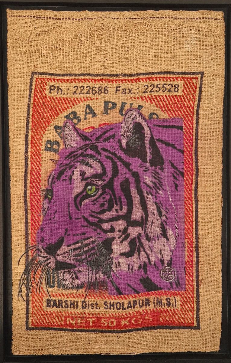 Tableau de MOSKO a pour titre Tigre Babapulse style street art dim : MOSKOprix:1800