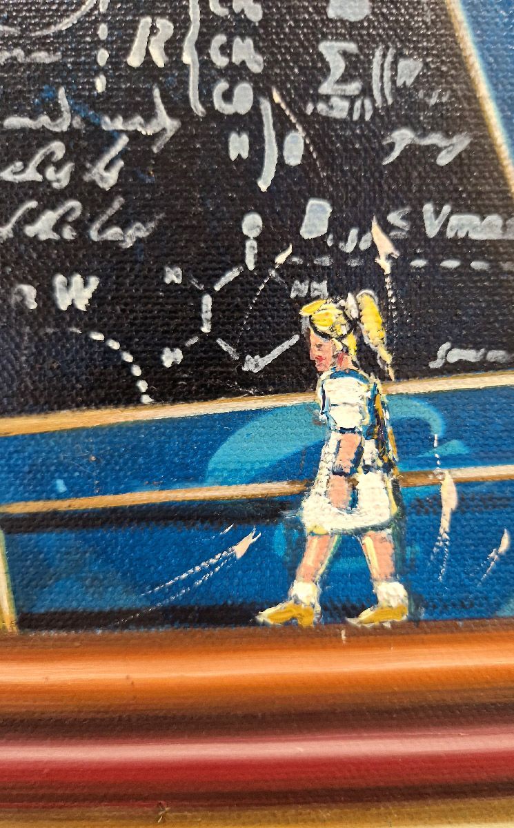 Tableau de Geneviève Canto a pour titre Les piliers de la connaissance style figuratif dim : Geneviève Cantoprix:2800
