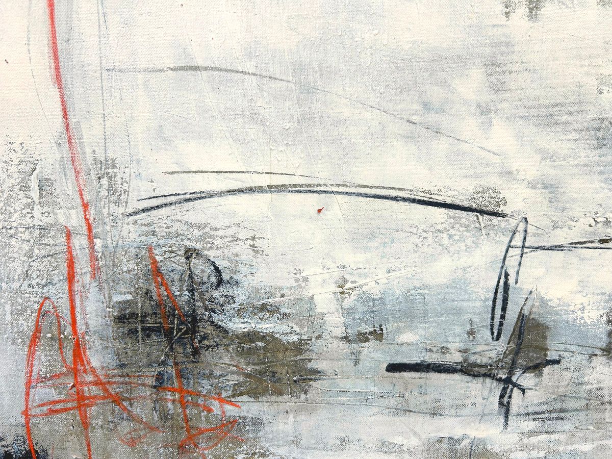 Tableau de TANIA CARRARA a pour titre Nuances rouge capucine style abstrait dim : TANIA CARRARAprix:1400