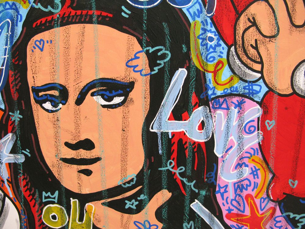 Tableau de RICO SAB a pour titre Mister Joconde style street pop art, street art dim : RICO SABprix:950