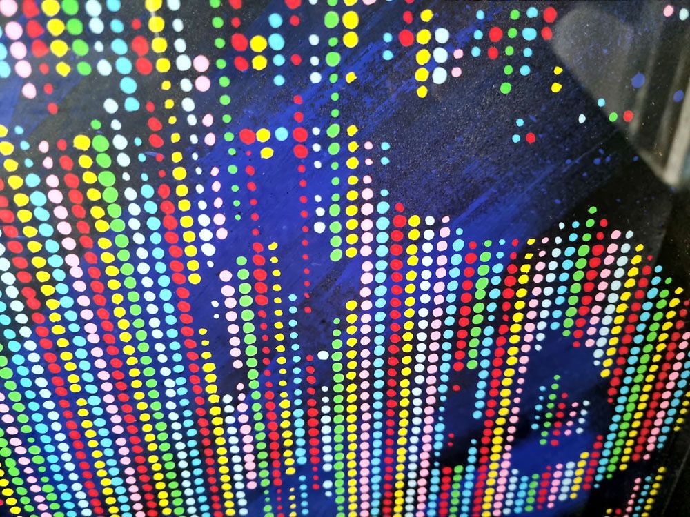 Tableau de WAWAPOD a pour titre Marilyn multicolore 3D style street pop art, graphique dim : WAWAPODprix:250