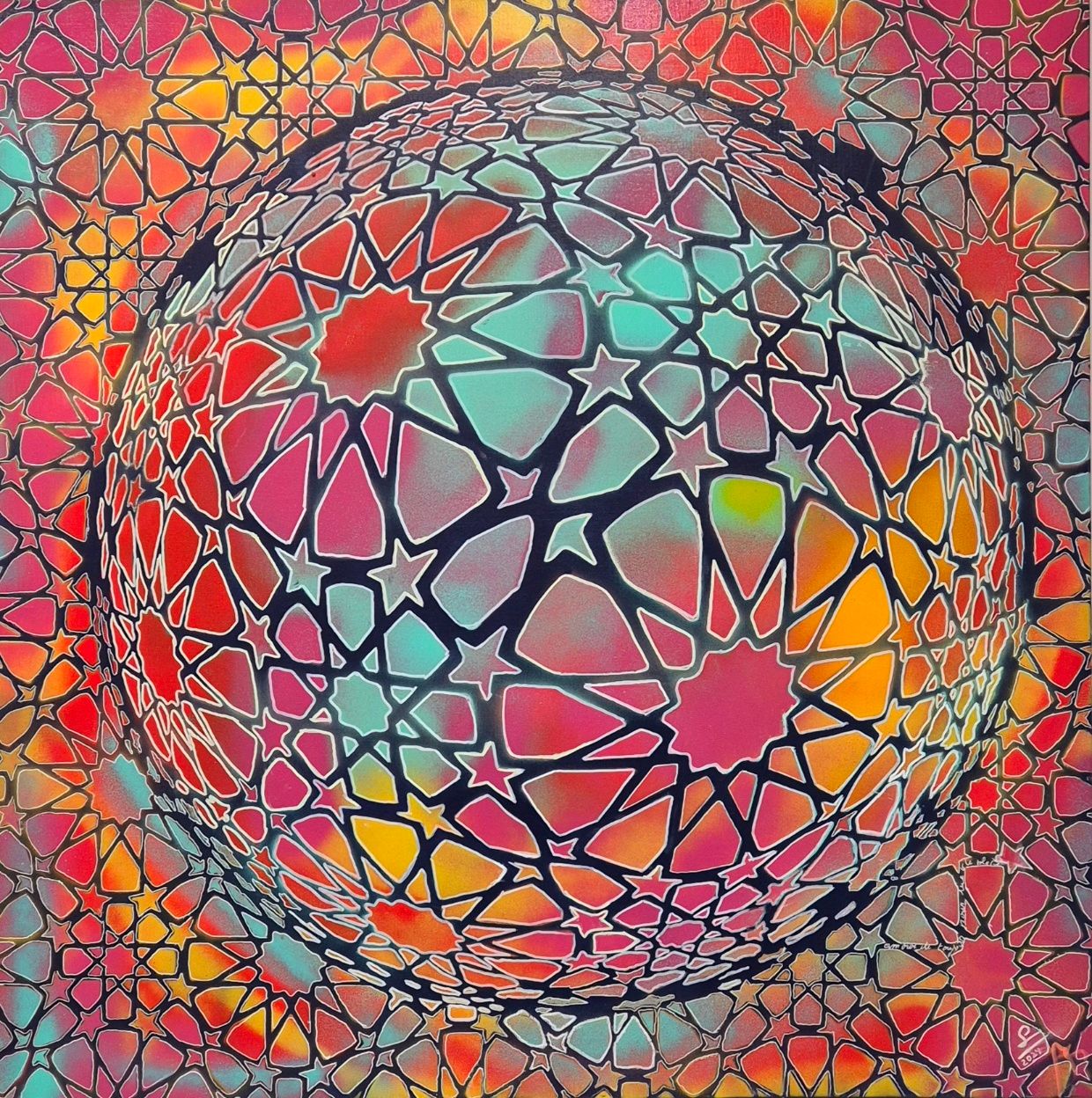 Tableau de YANN GUINCHAN a pour titre PLANETE ETOILE II style graphique dim : YANN GUINCHANprix:600