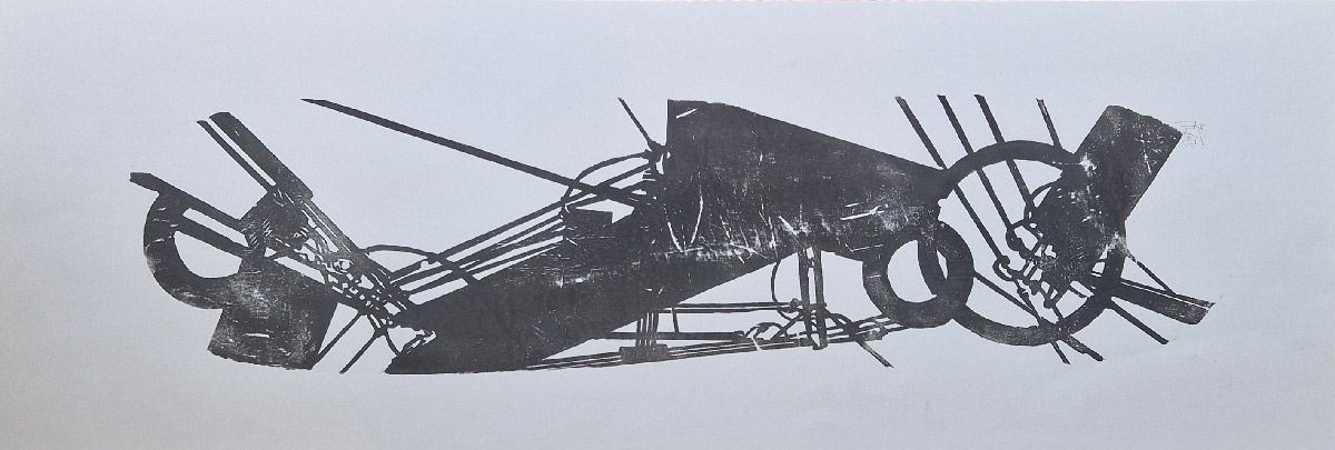 Editions d'art de OSRU a pour titre SKATE/COMPOSITION ABSTRAITE NOIR style figuratif dim : OSRUprix:70