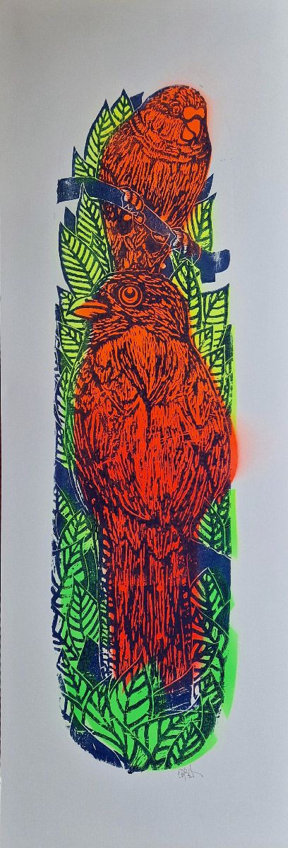 Editions d'art de OSRU a pour titre SKATE/INSEPARABLE ORANGE style figuratif dim : OSRUprix:70