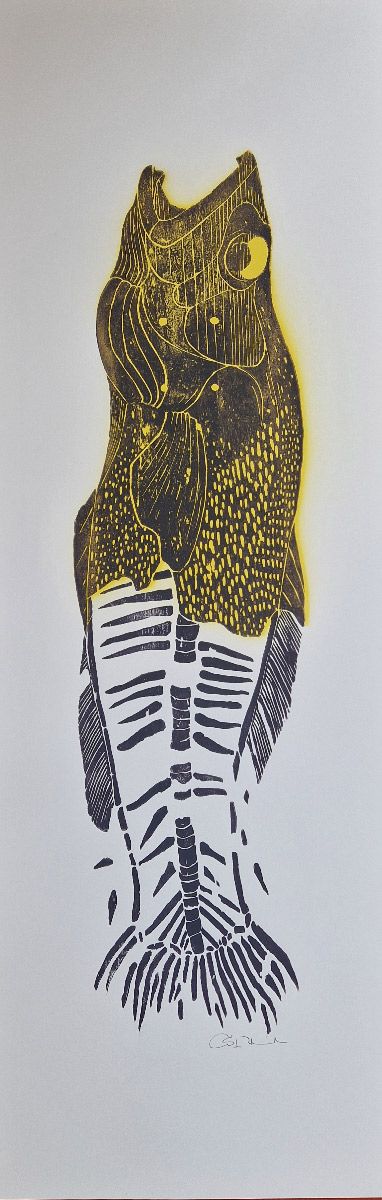 Editions d'art de OSRU a pour titre SKATE/POISSON JAUNE style figuratif dim : OSRUprix:70