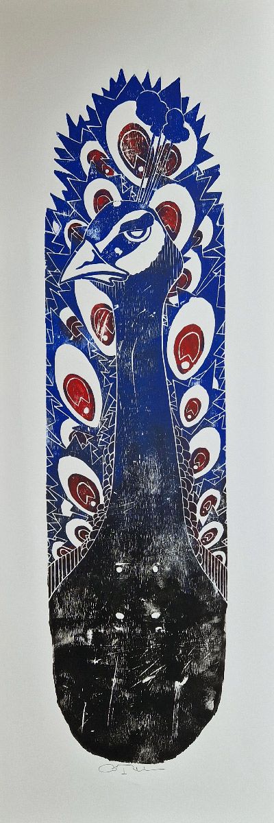 Editions d'art de OSRU a pour titre SKATE/PAON BLEU style figuratif dim : OSRUprix:70