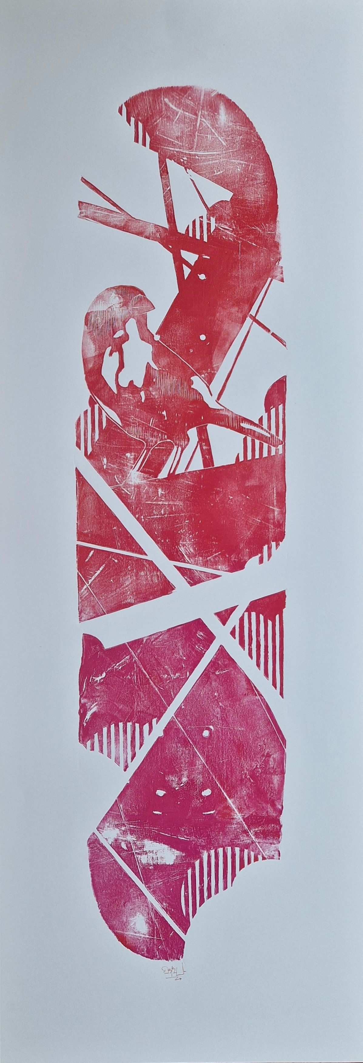 Editions d'art de OSRU a pour titre SKATE/OISEAUX GRAPHIQUE ROUGE style no dim : OSRUprix:70