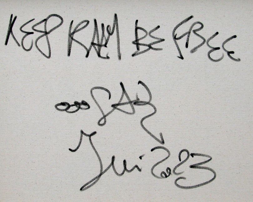 Tableau de RICO SAB a pour titre Keep krazy be free style street pop art, street art dim : RICO SABprix:1650