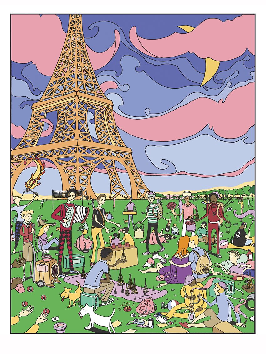 Editions d'art de Mark Temlett a pour titre Champs de mars eiffel style graphique dim : Mark Temlettprix:100