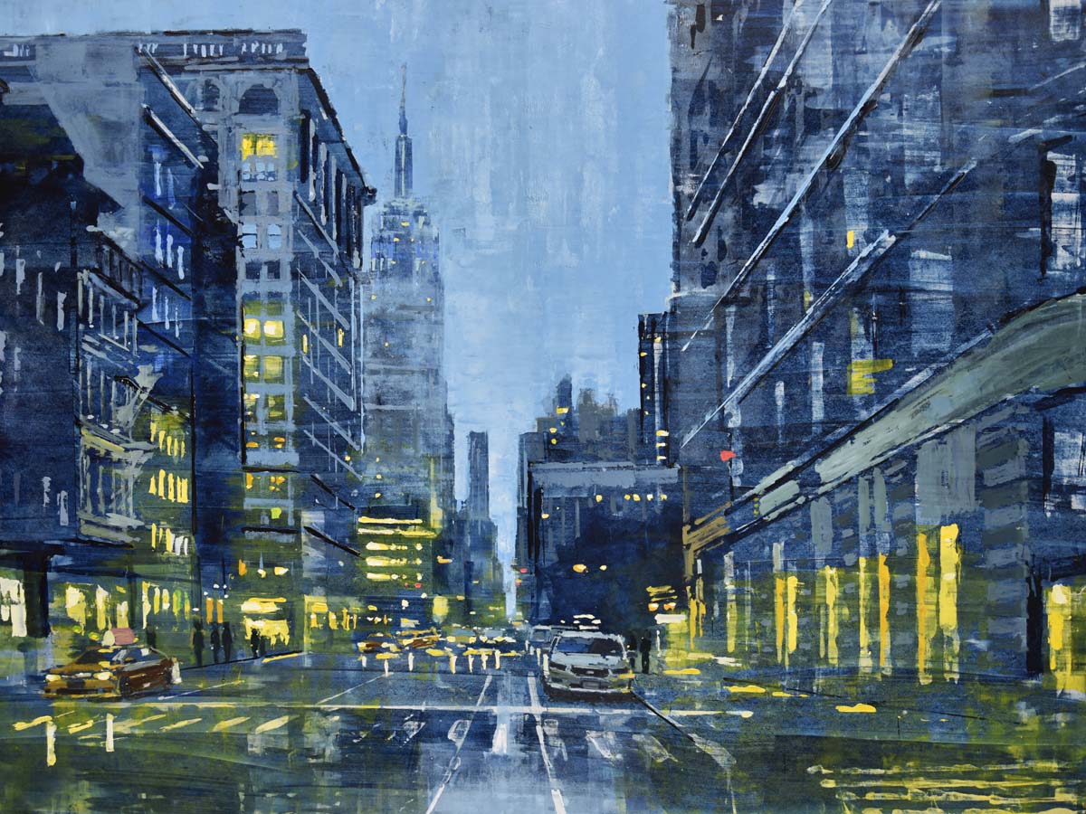 Editions d'art de ADRIEN FAVEAU a pour titre 5TH AVENUE EVENING LIGHTS style figuratif dim : ADRIEN FAVEAUprix:320