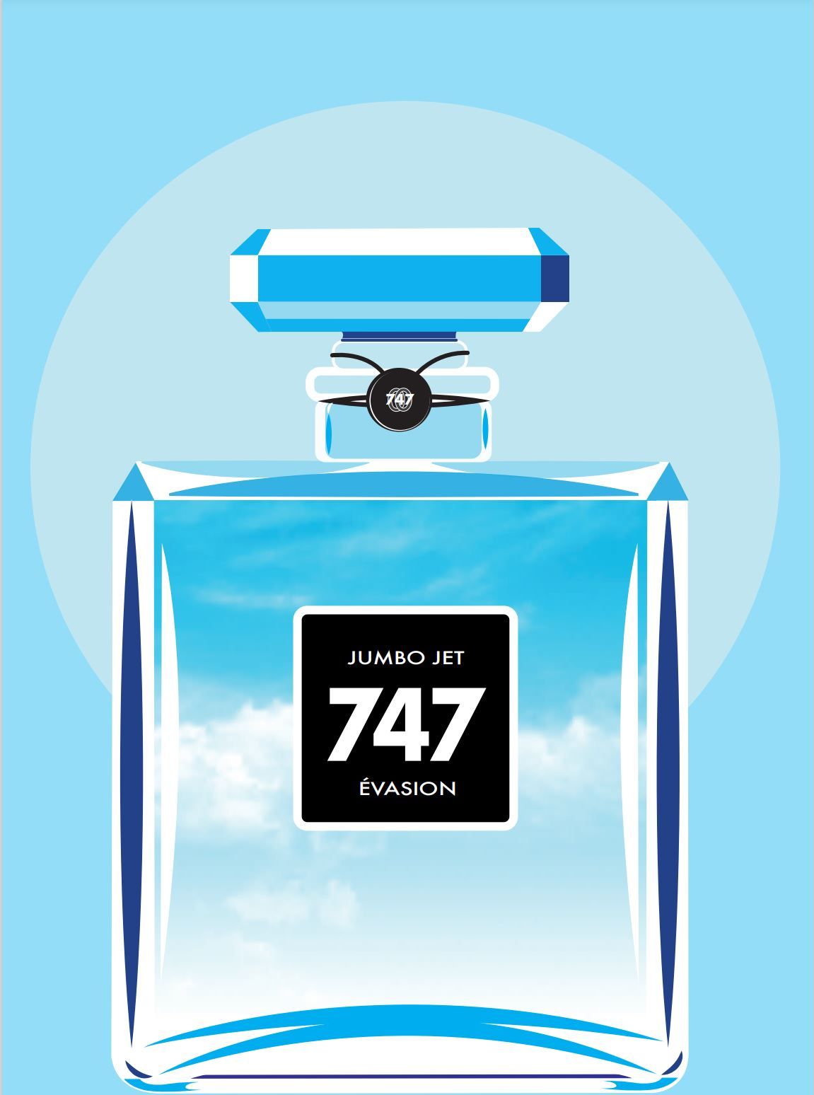 Editions d'art de JMC a pour titre PARFUM 747 style figuratif, graphique dim : JMCprix:30