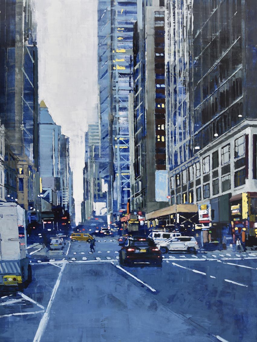 Editions d'art de ADRIEN FAVEAU a pour titre 8TH AVENUE IN BLUE style figuratif dim : ADRIEN FAVEAUprix:70