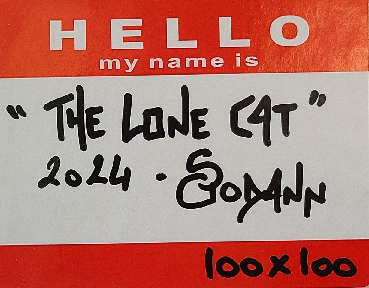 Tableau de Stephanie Godann a pour titre The lone cat style street art dim : Stephanie Godannprix:1000