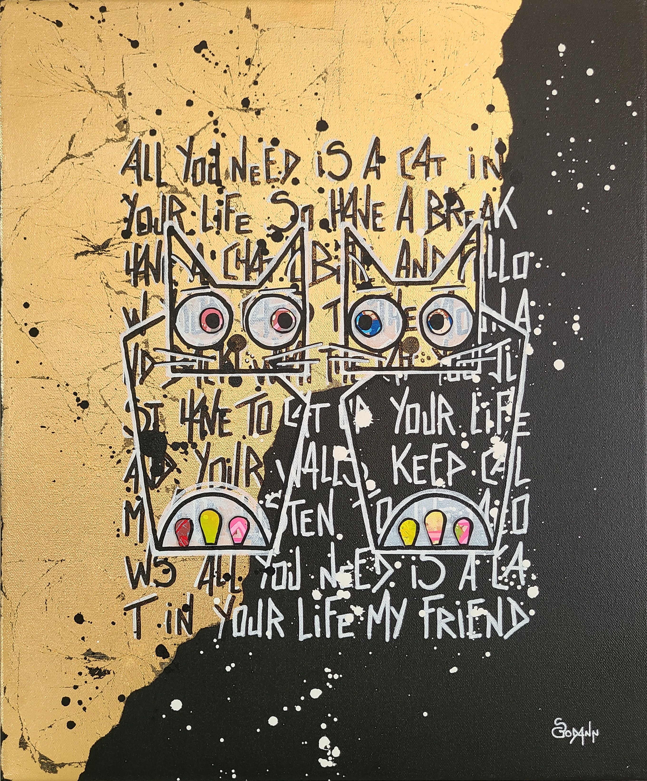 Tableau de Stephanie Godann a pour titre I finally found you style street art dim : Stephanie Godannprix:460