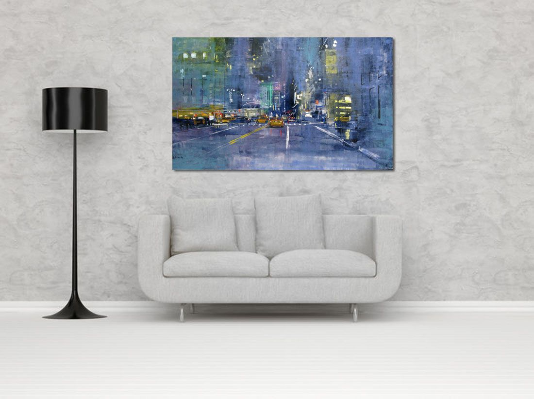 Tableau de ADRIEN FAVEAU a pour titre 34 TH STREET'S COLORS style figuratif dim : ADRIEN FAVEAUprix:2500