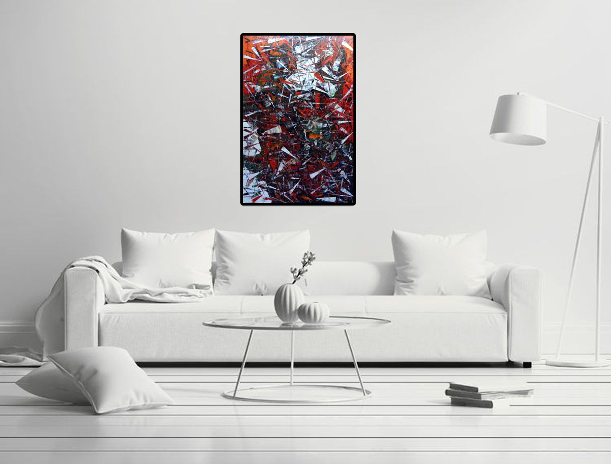 Tableau de ALAIN BECANNE a pour titre PEINTURE 12-2020-119 style abstrait dim : ALAIN BECANNEprix: