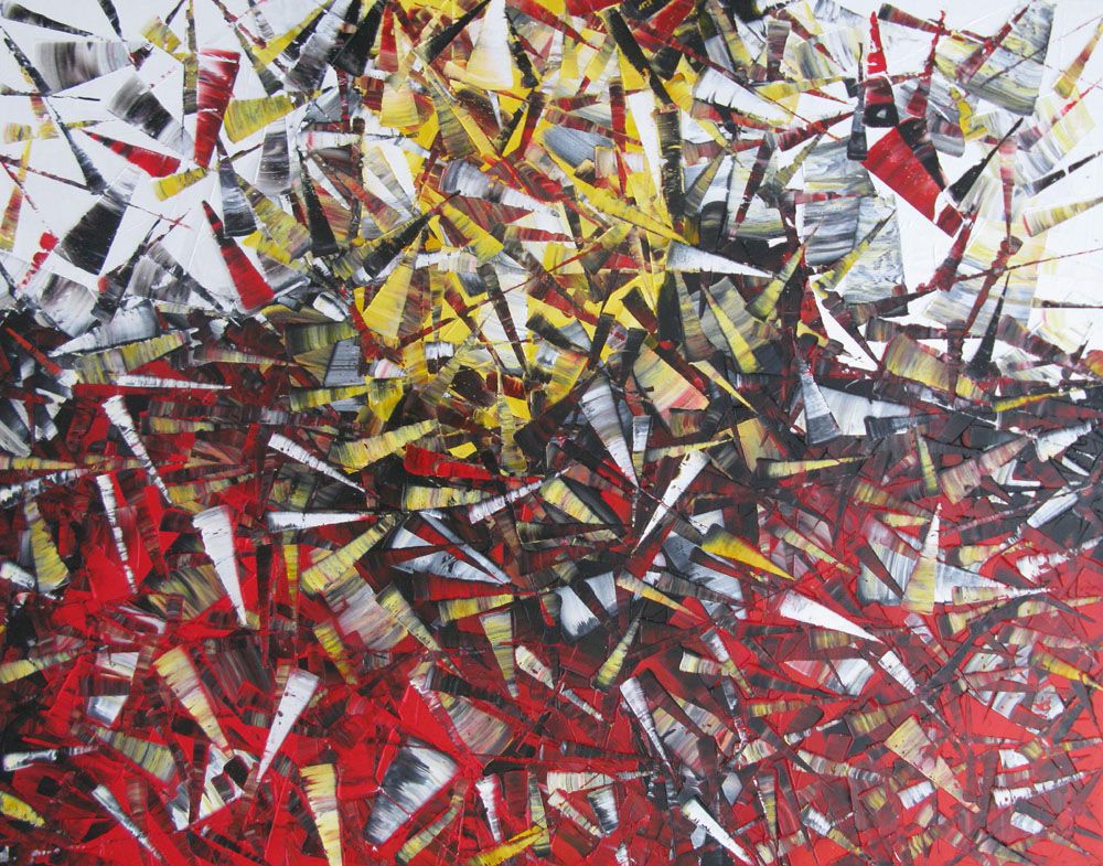 Tableau de ALAIN BECANNE a pour titre PEINTURE 06-2020-74 style abstrait dim : ALAIN BECANNEprix:650