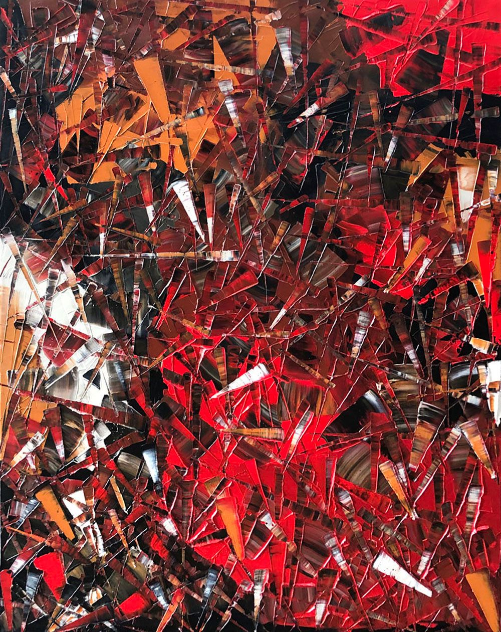 Tableau de ALAIN BECANNE a pour titre PEINTURE 12-2021-84 style abstrait dim : ALAIN BECANNEprix:650