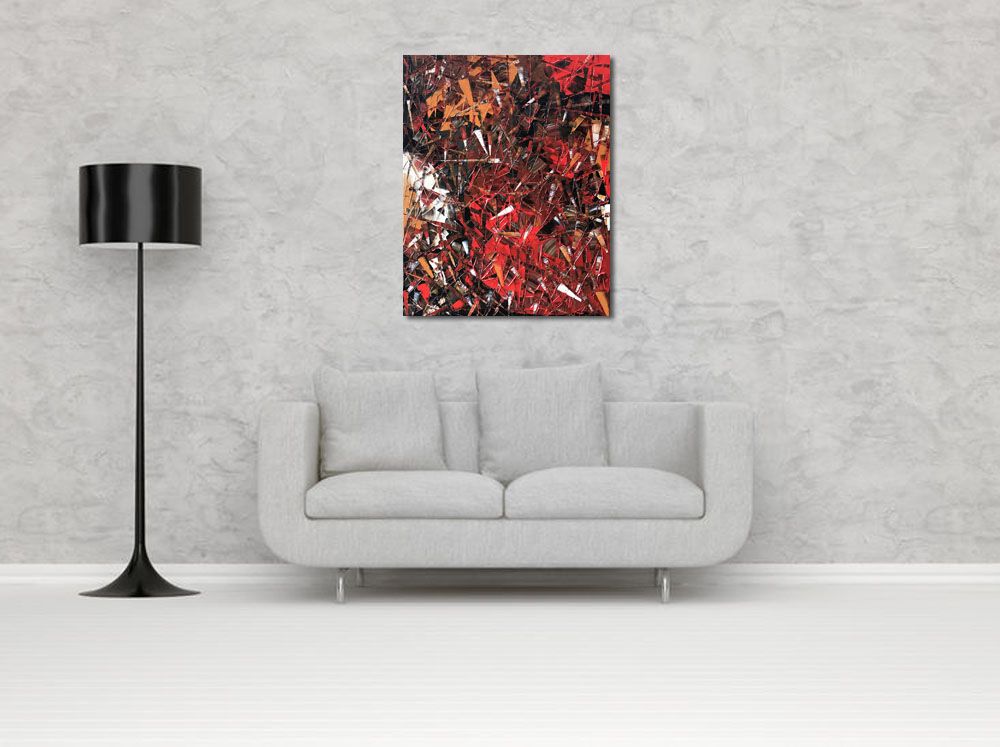 Tableau de ALAIN BECANNE a pour titre PEINTURE 12-2021-84 style abstrait dim : ALAIN BECANNEprix:650