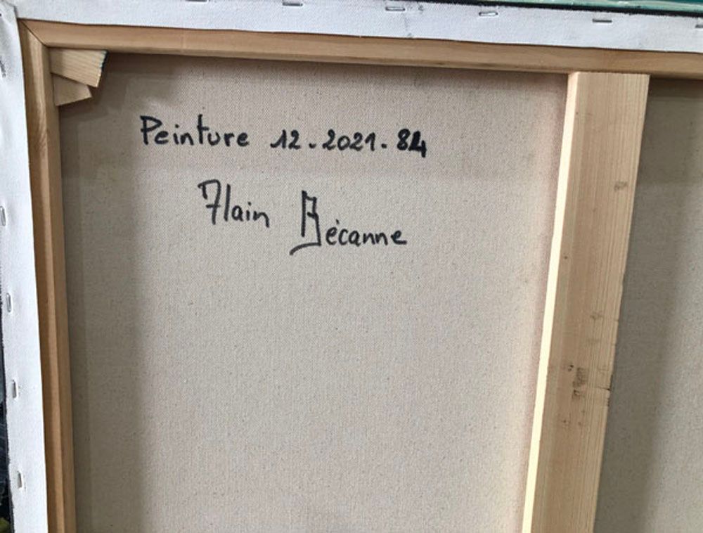 Tableau de ALAIN BECANNE a pour titre PEINTURE 12-2021-84 style abstrait dim : ALAIN BECANNEprix:650