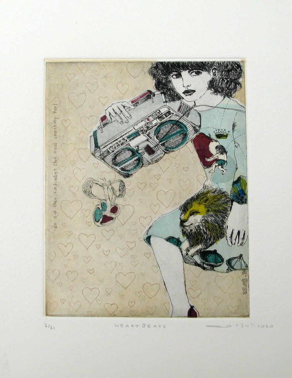 Dessin de ATSUKO ISHII a pour titre HEARTBEATS style figuratif dim : ATSUKO ISHIIprix:130