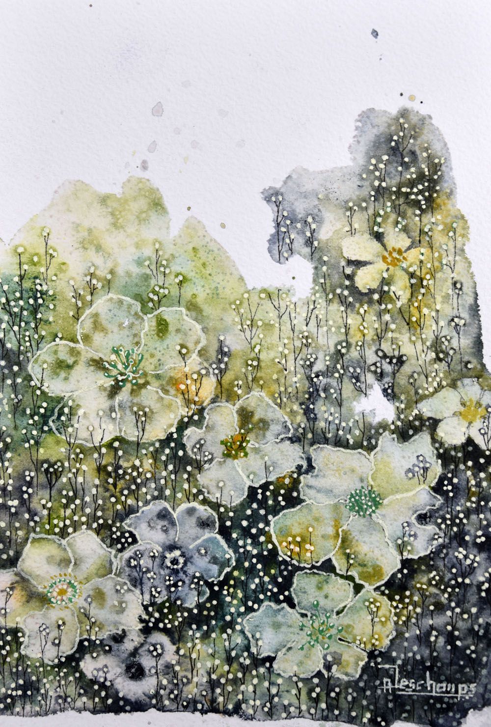 Dessin de AMANDINE DESCHAMPS a pour titre CHAMPS DE LUCIOLES style figuratif dim : AMANDINE DESCHAMPSprix: