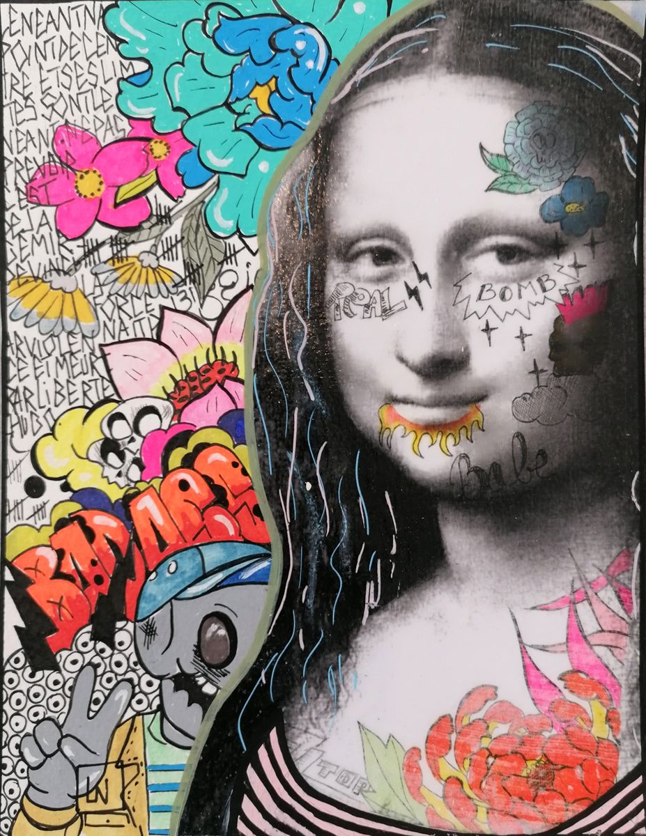 Dessin de LN LE PAPE a pour titre BADASS BABE style street pop art dim : LN LE PAPEprix:80