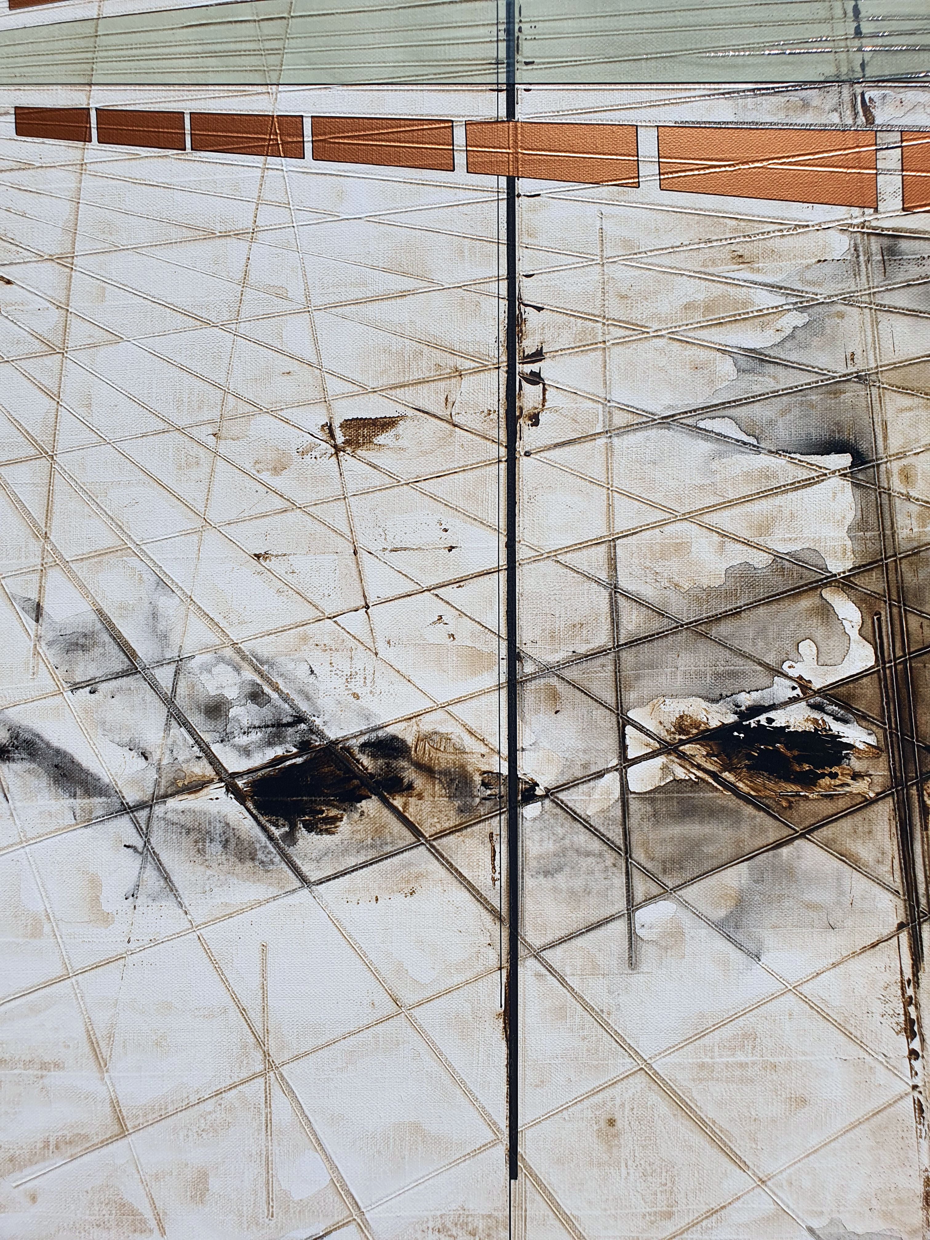 Tableau de LUDOVIC MERCHER a pour titre BRONZE AGE style abstrait dim : LUDOVIC MERCHERprix:1500