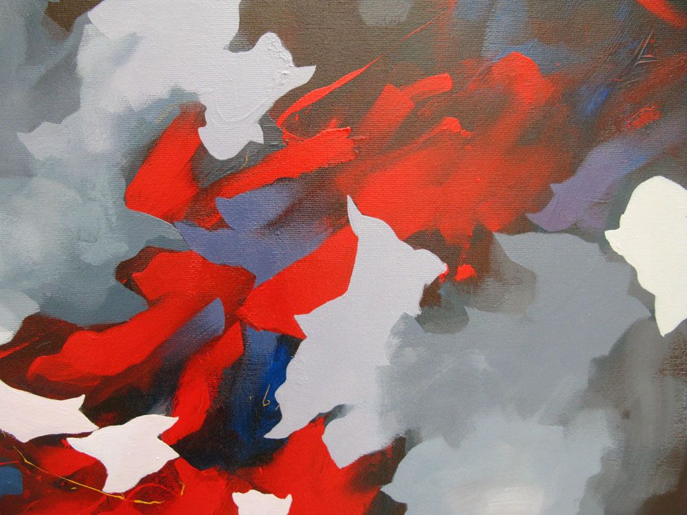 Tableau de BRUNEAU a pour titre DANS LES ABYSSES DU LAC BAIKAL style abstrait dim : BRUNEAUprix: