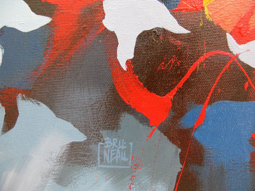 Tableau de BRUNEAU a pour titre DANS LES ABYSSES DU LAC BAIKAL style abstrait dim : BRUNEAUprix: