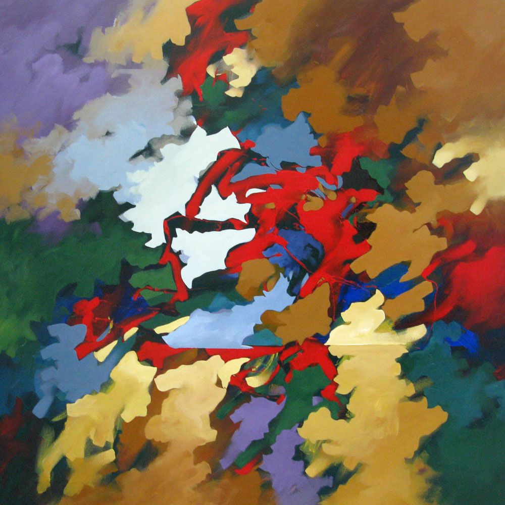 Tableau de BRUNEAU a pour titre PEINTURE ABSTRAITE 77 style abstrait dim : BRUNEAUprix: