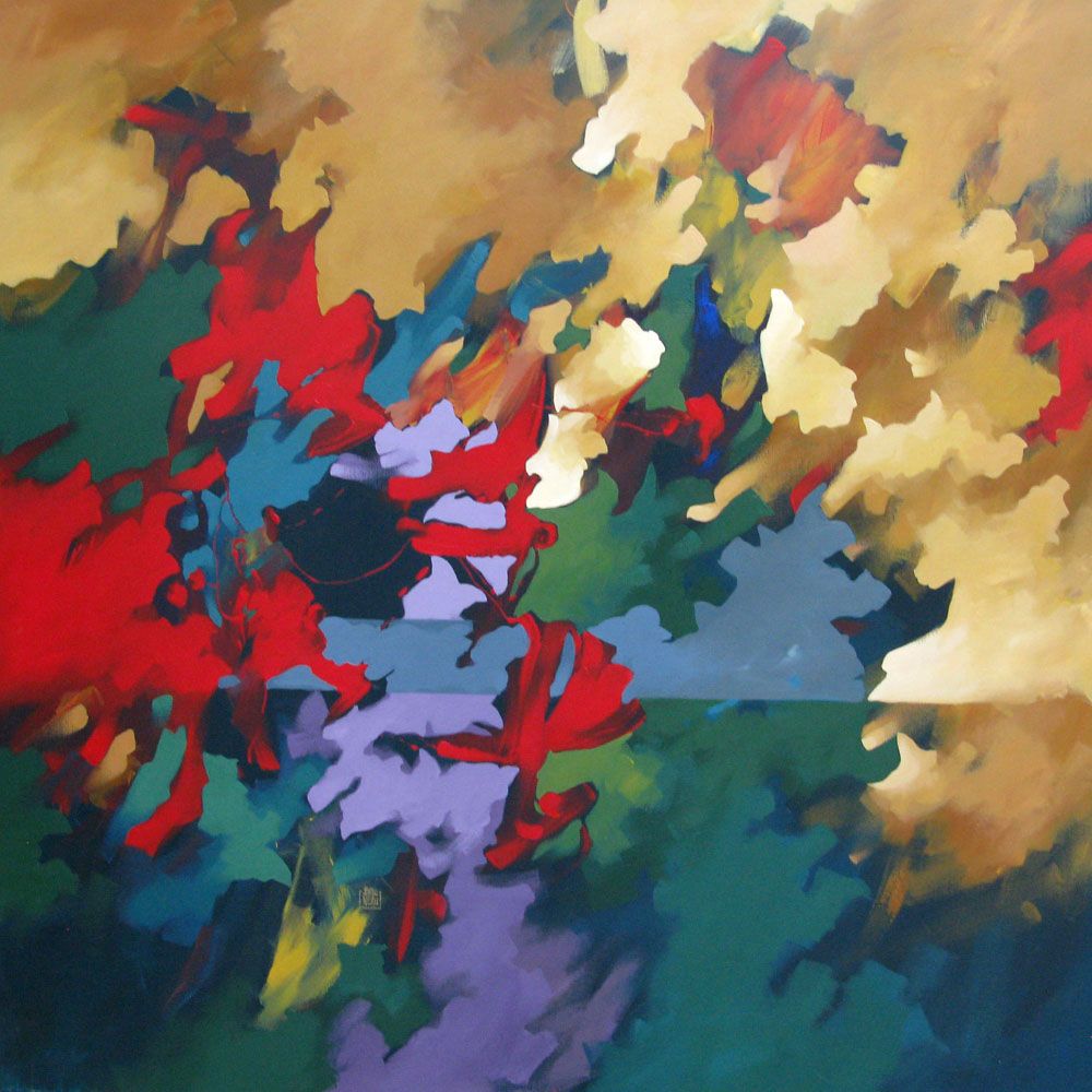 Tableau de BRUNEAU a pour titre PEINTURE ABSTRAITE 79 style abstrait dim : BRUNEAUprix: