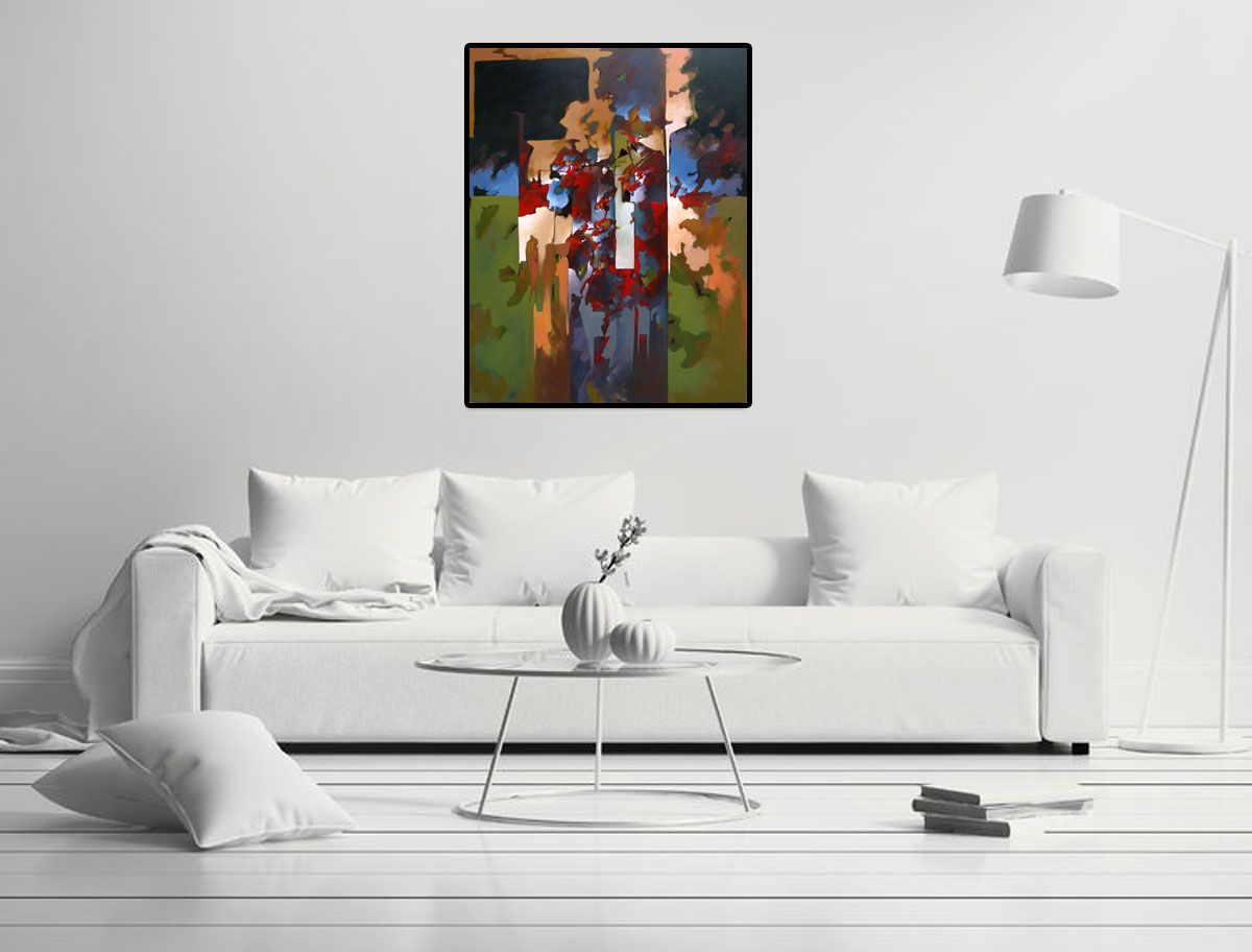 Tableau de BRUNEAU a pour titre PEINTURE ABSTRAITE 23 style abstrait dim : BRUNEAUprix: