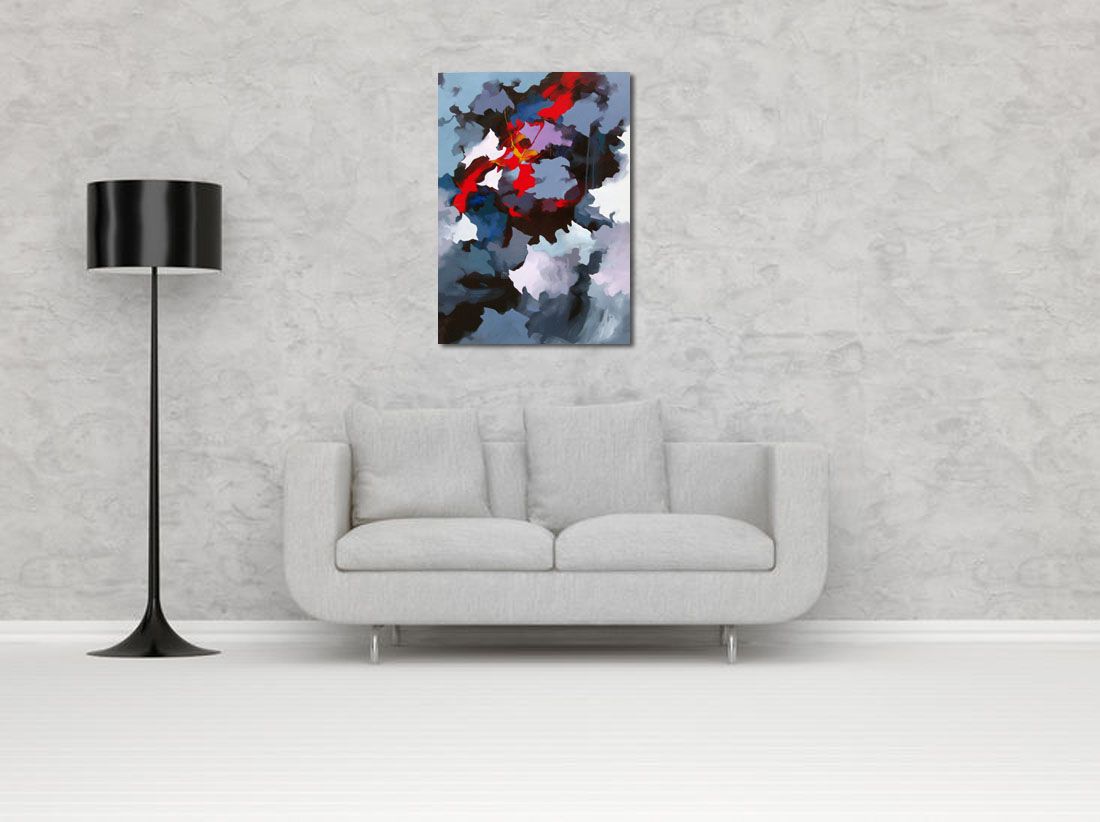 Tableau de BRUNEAU a pour titre PEINTURE ABSTRAITE 88 style abstrait dim : BRUNEAUprix: