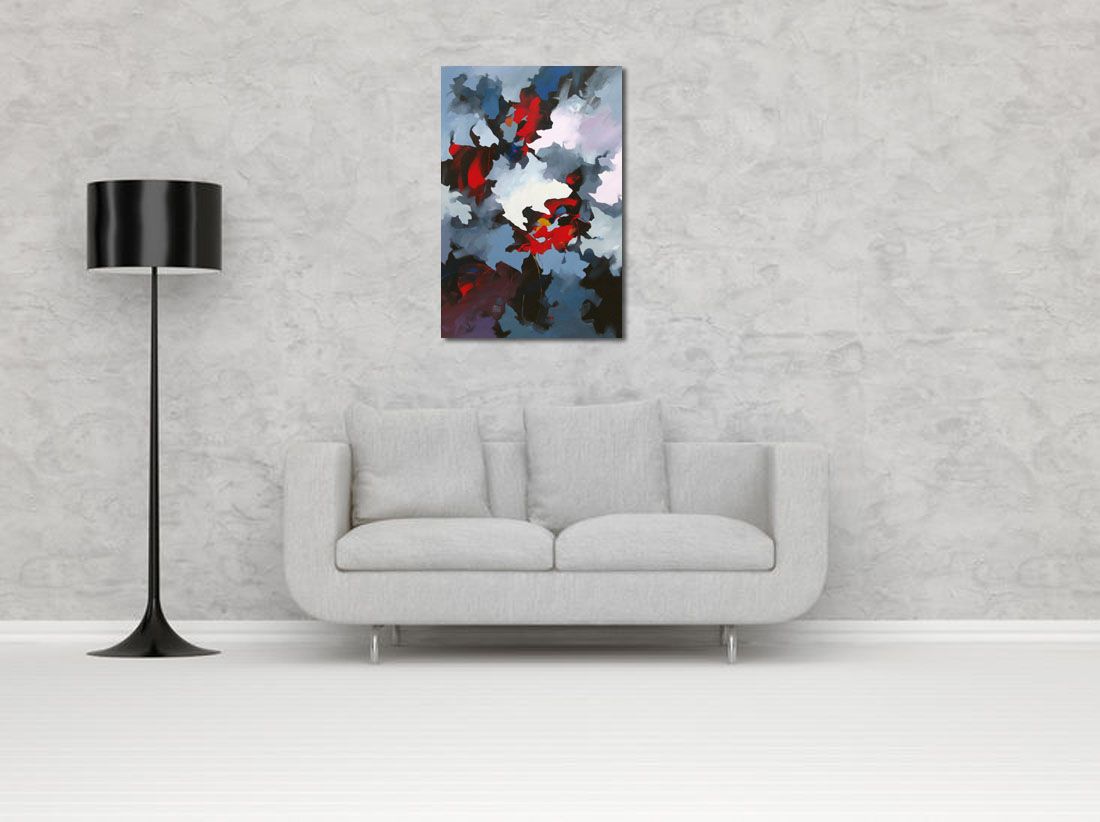 Tableau de BRUNEAU a pour titre PEINTURE ABSTRAITE 89 style abstrait dim : BRUNEAUprix: