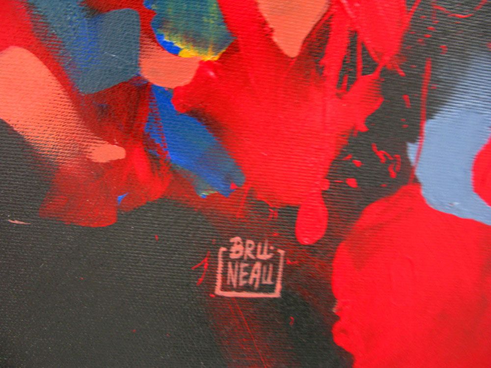 Tableau de BRUNEAU a pour titre AR-MEN style abstrait dim : BRUNEAUprix: