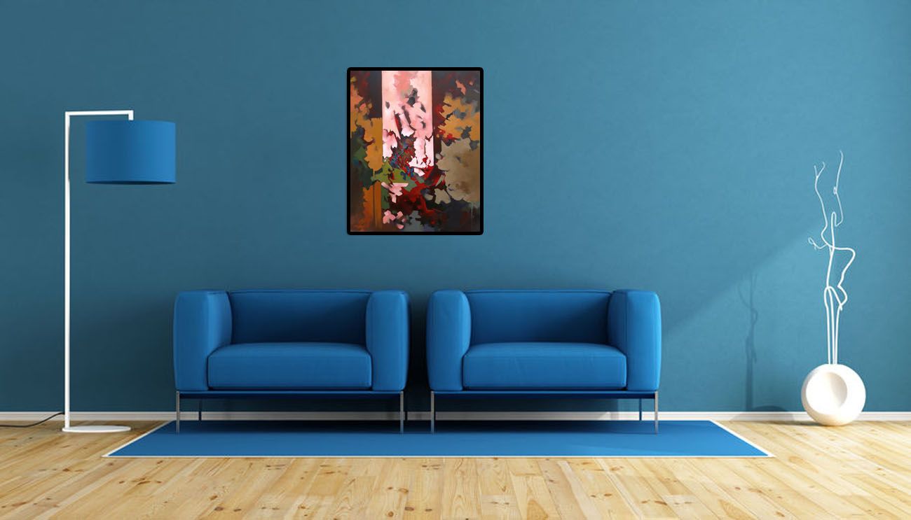 Tableau de BRUNEAU a pour titre PEINTURE ABSTRAITE 3 style abstrait dim : BRUNEAUprix: