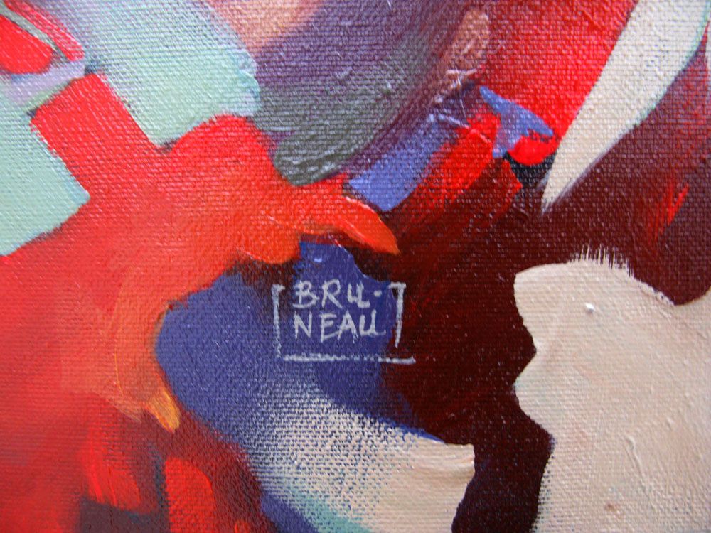 Tableau de BRUNEAU a pour titre PEINTURE ABSTRAITE 3 style abstrait dim : BRUNEAUprix: