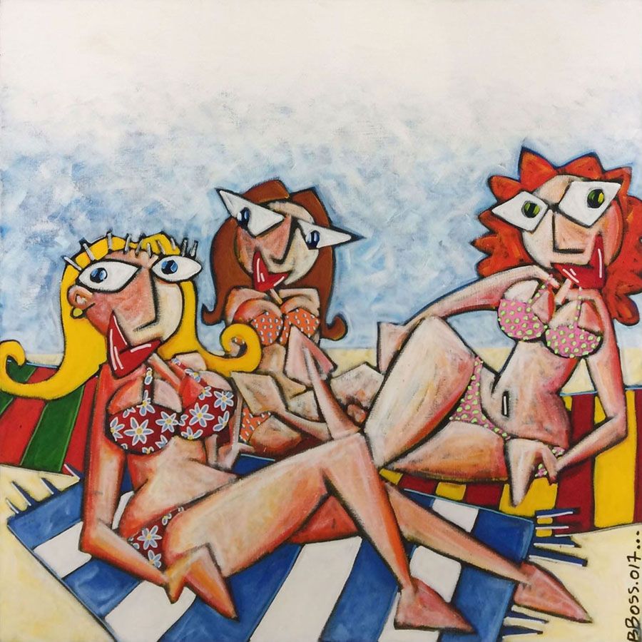 Tableau de B BOSS a pour titre LES TROIS GRACES style figuratif dim : B BOSSprix: