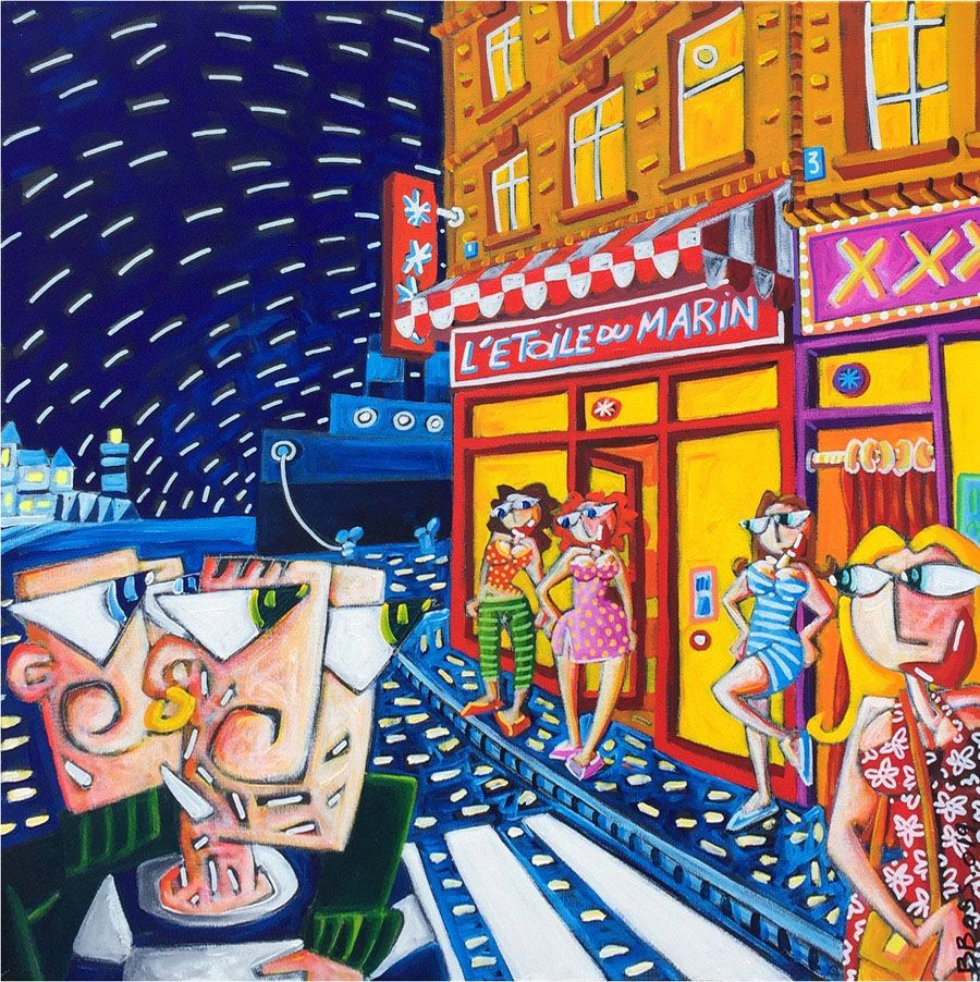 Tableau de B BOSS a pour titre BELLES DE NUIT style figuratif dim : B BOSSprix: