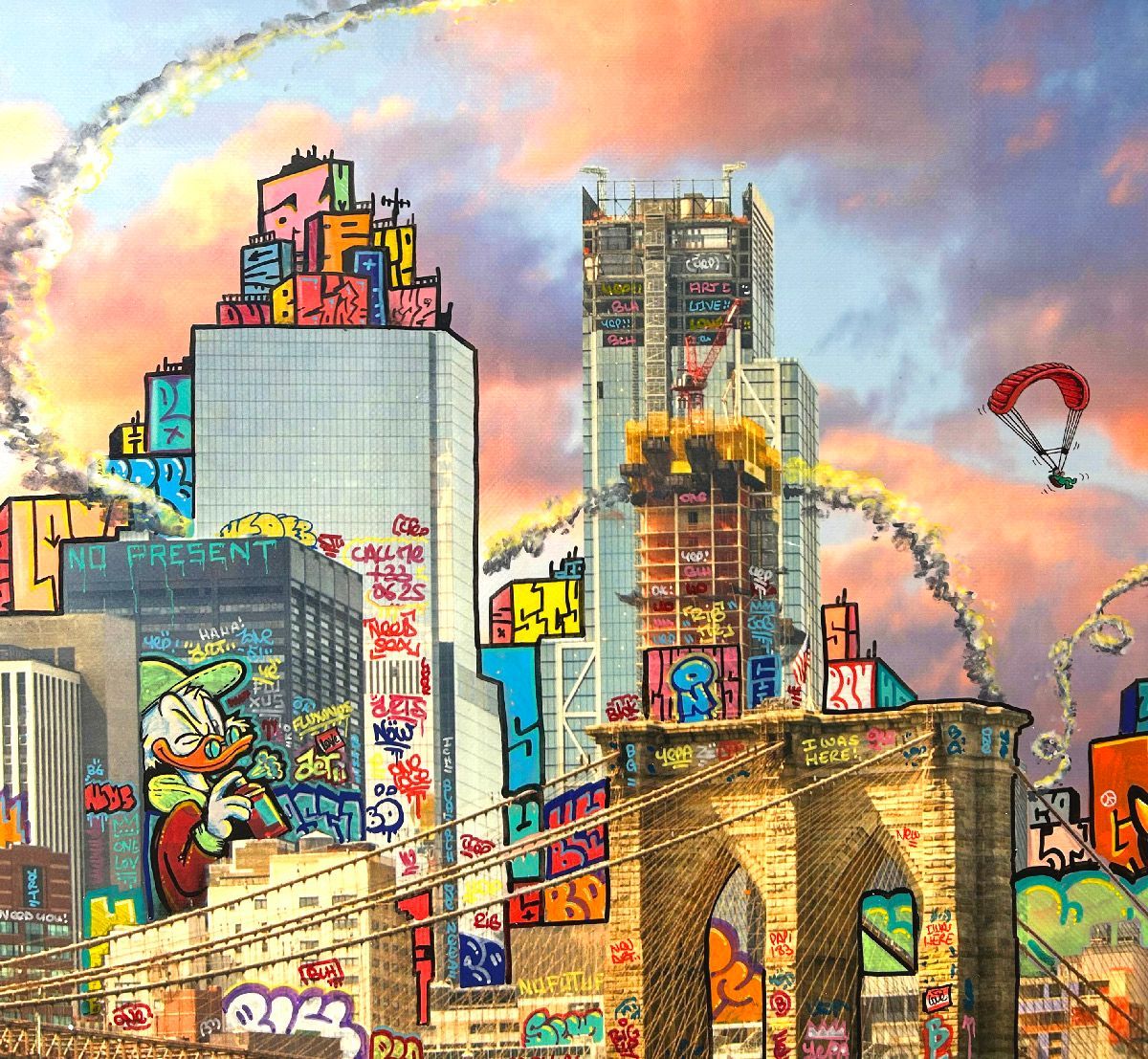 Tableau de BLACH a pour titre New York ultimate 2026 style graffiti, street art dim : BLACHprix:1500