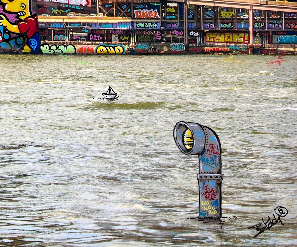 Tableau de BLACH a pour titre New York ultimate 2026 style graffiti, street art dim : BLACHprix:1500