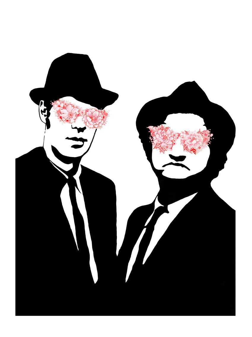 Editions d'art de CAMILLE POLI a pour titre BLUES BROTHERS style figuratif, graphique dim : CAMILLE POLIprix:90