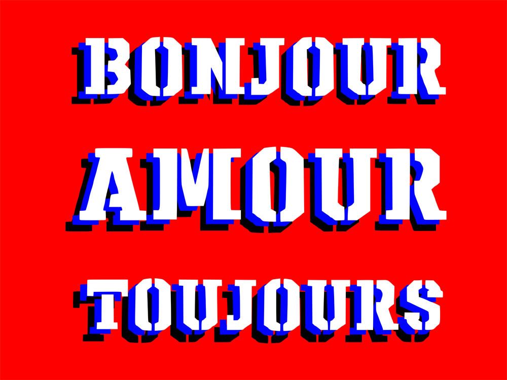 Editions d'art de WAWAPOD a pour titre BONJOUR style street pop art, graphique dim : WAWAPODprix:50