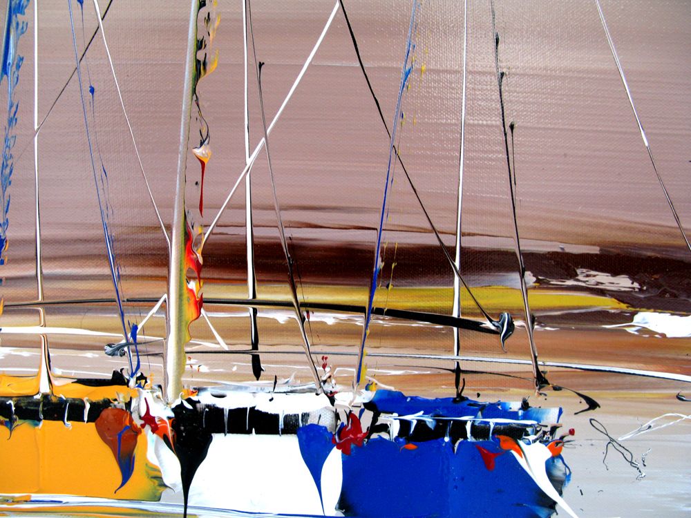 Tableau de F. BOUTET a pour titre MARINE ABSTRAITE 91 style abstrait dim : F. BOUTETprix:400