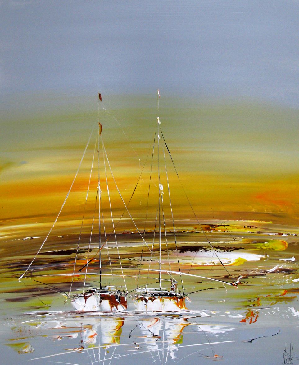 Tableau de F. BOUTET a pour titre Marine abstraite 47 style figuratif dim : F. BOUTETprix:800
